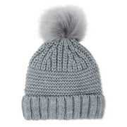 Time and Tru Women’s Mixed Knit Pom Beanie