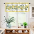 thumbnail image 5 of 3 Piece Kitchen Curtains and Valances Set Yellow Lemon Cafe Curtains 24 Inch Length Summer Botanical Plaid Elegant Pastoral Valance & Tier Curtain for Living Room Bedroom Window 54"x18"+27"x24"*2, 5 of 6