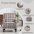 thumbnail image 3 of Aukfa Accent Chair Mid-Century Modern High Back Armchair Lounge for Living Room, Rivet Trim, Coffee, 3 of 10
