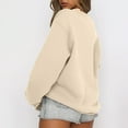 thumbnail image 4 of JINMGG Clearance Womens Tops,Fashion Women's Casual Long Sleeve Round Neck Solid Ladies Loose Sweatshirt Tops Blouse,Beige L, 4 of 7