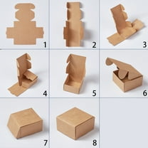 100 pc Kraft Paper box Folding box Square Tan 5.5x5.5x2.5cm
