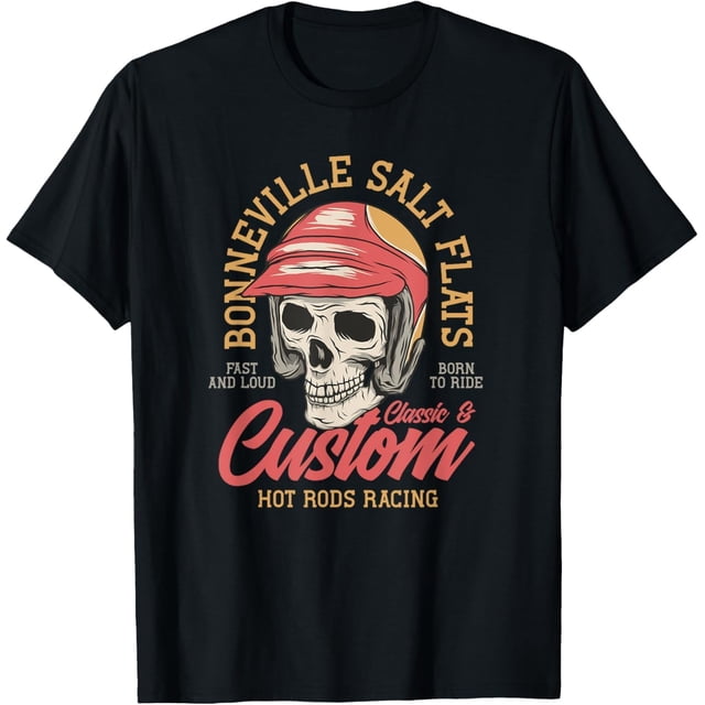 Hot Rod Costum Garage Skeleton Old School Racing Skull Camiseta