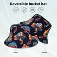 thumbnail image 5 of Gaeub Mushroom Doodle Printed Double Sided Reflective Bucket Hat Foldable Sun Hat for Camping Hiking Fishing, 5 of 9