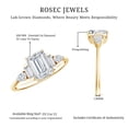 thumbnail image 5 of Rosec Jewels Lab Created Diamond Emerald Cut Engagement Ring (1.87 Carat, EF-VS Quality) - Statement Diamond Ring for Women, 14K Yellow Gold, US 9.50, 5 of 8