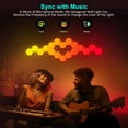 thumbnail image 3 of 12 pack Hexagon Wall Lights - Smart RGB Hexagonal LED Panels APP Controlled with Music Sync, Honeycomb Design, for Gaming, Bedroom, Kids Room Decor, 3 of 8