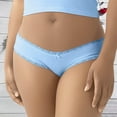 thumbnail image 2 of KHONTS Women's Underwear Panties Cheeky Bikini Underpanties Lace Stretch Hipster Briefs Sky Blue L, 2 of 3