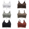 thumbnail image 3 of Minnieouse Sujetador deportivo sin costuras para mujer, top deportivo push up para fitness, espalda en U con relleno Ropa interior Caqui Minnieouse AP000316-05, 3 of 6