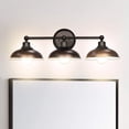 thumbnail image 6 of Lucere 3-Light Industrial Bathroom Vanity Light, Industrial Wall Sconce Bathroom Lighting, Oil Rubbed Bronze Finish with Frosted Glass Shade, Indoor Wall Lamp with Black Metal Shade, 6 of 7