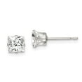 thumbnail image 4 of 925 Sterling Silver 5mm Square CZ 4 Prong Stud Earrings, 4 of 6