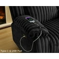 thumbnail image 5 of Power Reclining Sectional Sofa with Wireless Charger,5-Seater Faux Fur Sectional with Recliners,Hidden Cup Holders,Storage Console,USB & Type-C Ports,Black, 5 of 9