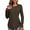 Brown, variant on Long Sleeve Tops for Women Raglan Round Neck Tunic T-shirts, Black XL
