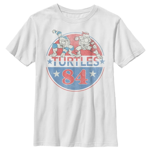 Boy's Teenage Mutant Ninja Turtles Vintage Turtles 84  Graphic Tee White Large