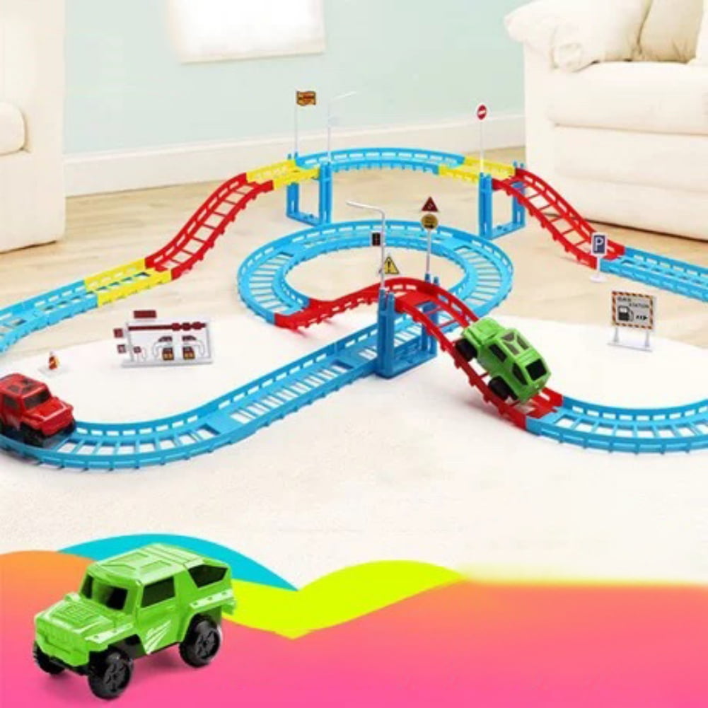 ZYCX123 1Pc Multilayer Rail Car Electric Train Speed Railcar Children DIY Educational Toys Project33c B Style