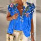 thumbnail image 2 of Blusa informal con estampado de volantes sin mangas con cuello en V para mujer Pompotops  lopia995453, 2 of 4