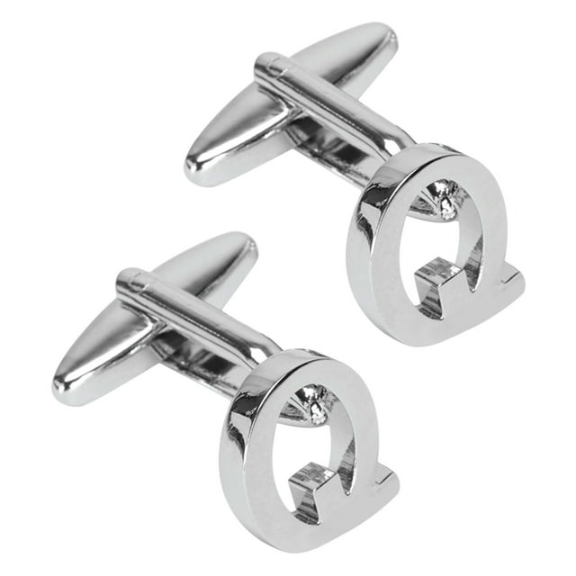 BodyJ4You 2PC Cufflinks Personalized Initials Letter Q Men's Button Shirt Business Gift
