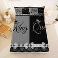 thumbnail image 5 of Erosebridal Retro Damask Flower Full Size Sheets,Silver Bowknot Queen And King Bed Sheets For Adults 4pcs, 5 of 6