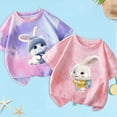 thumbnail image 2 of Gubotare Crop Tops for Kids Girls' Shirt Puff Sleeves Loose Crewneck Summer Blouse Tee Tops (J,Size 4-5 Years), 2 of 3