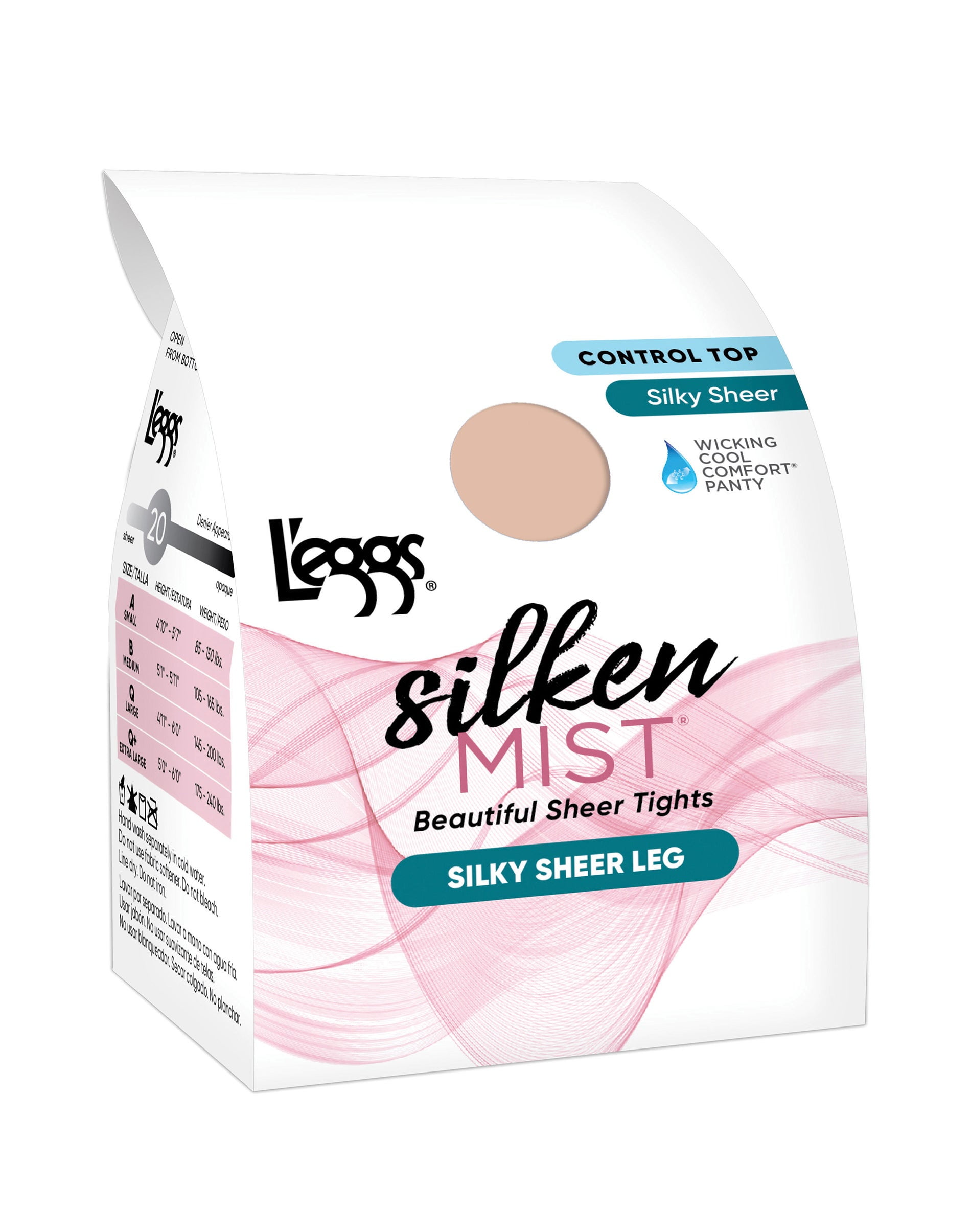 L’eggs Women's Silken Mist Sheer Control Top Pantyhose, 1 pair