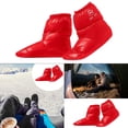 thumbnail image 4 of 1 par de pantuflas portátiles de plumón de pato, cálidas y resistentes para acampar en invierno. Rojo M, 4 of 9
