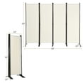 thumbnail image 2 of Patiojoy 5.6Ft Tall Folding Room Divider Freestanding 4-Panel Privacy Screen w/Iron Frame White, 2 of 10