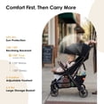 thumbnail image 2 of Portable Lightweight Baby Stroller for Travel, Toddler Stroller with Adjustable Backrest & Armrest, 6.6 lbs Storge Basket, Compact One-Handed Fold, Black, 2 of 7