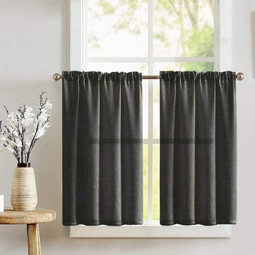 Faux Burlap Café Tier Curtains Window Treatment Kitchen Home Décor