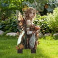 thumbnail image 6 of Japceit Pumpkin Holding Fairy Garden Stake Decor, Whimsical Outdoor Potted Plant Accent, Playful Lawn Insertion for Flower Beds Patio Yard Beautification, 6 of 7