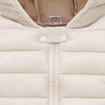 thumbnail image 4 of Staki Girls Hooded Puffer Jacket with Bear Ear Lightweight Warm Winter Coat Outerwear With Pockets Baby Puffer Jacket 12M,18M,24M,2T,3T,4T,5T,6Y(White,2-3 Years), 4 of 6