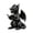 Black#0918-365, variant on Reading Dragon Statue, 3D Printed Bookshelf Decoration with Glasses, Reading Sculpture for Desk Study, 3.94 in