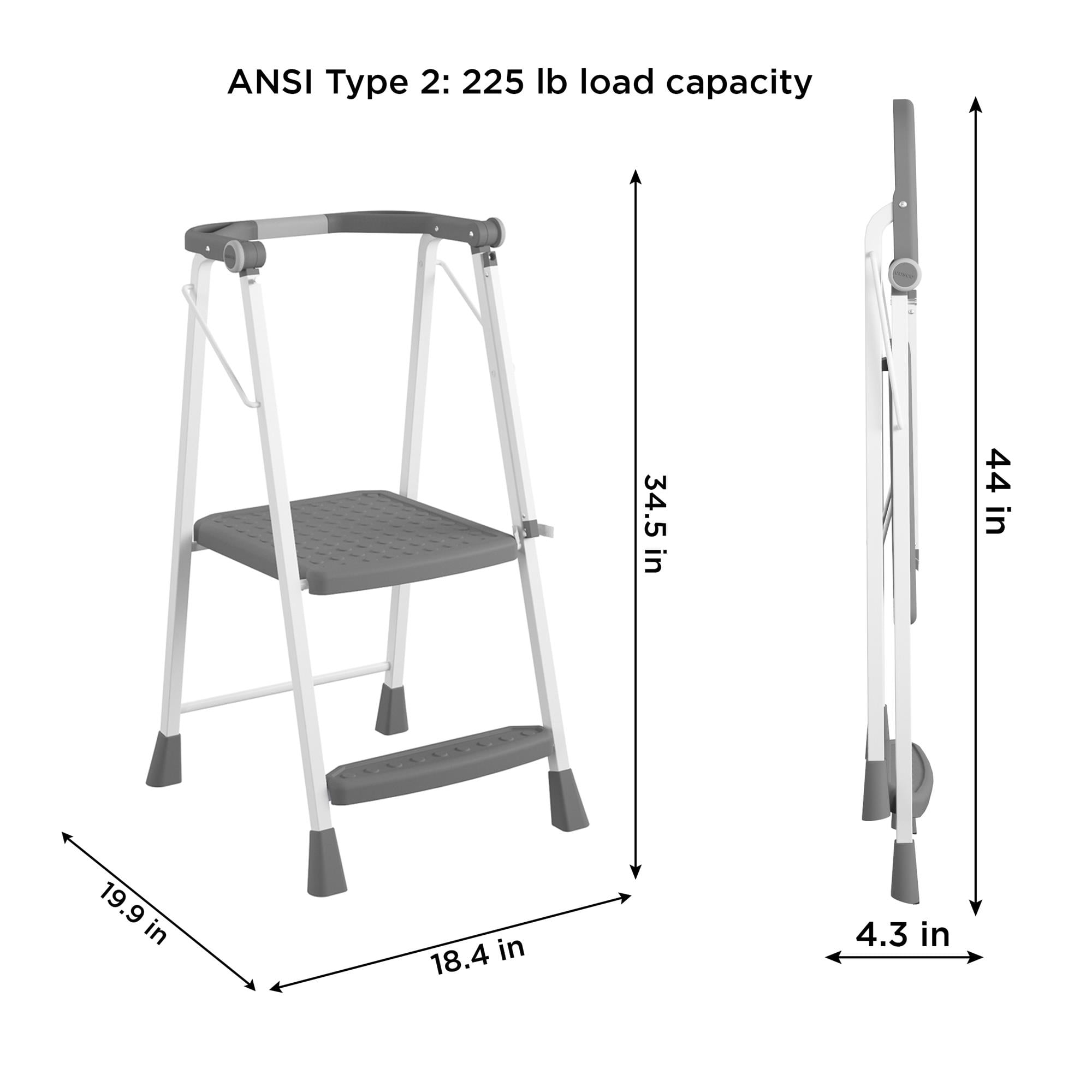 COSCO 2-Step Kitchen Stepper, Adult Folding Step Stool