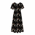 thumbnail image 3 of Dvkptbk Robes d'Été pour Femmes 2024 Mode Décontractée Bohème à Fleurs Robes de Plage Manches Courtes Col Rond Robe d'Été Fluide Maxi Robe de Plage Longue Robe Midi de Plage avec Poches P-2TG, 3 of 4