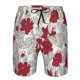 thumbnail image 3 of Fotbe Leaves And Anemone Flowers In Red Grey Trajes de Baño Estampados para Hombre, Shorts de Verano de Secado Rápido, Ropa de Playa, Bañadores-Small, 3 of 6