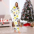 thumbnail image 2 of Adult Onesie Plant Color Flower Yellow Tile Zipper One-Piece Pajamas Unisex with Pockets, 2 of 6