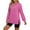 Hot Pink, variant on Admvng Crewneck Sweatshirts for Women Casual Solid Long Sleeved Round-Neck Side Slit Relaxed Fit Sweatshirt Pullover for Women S-2XL