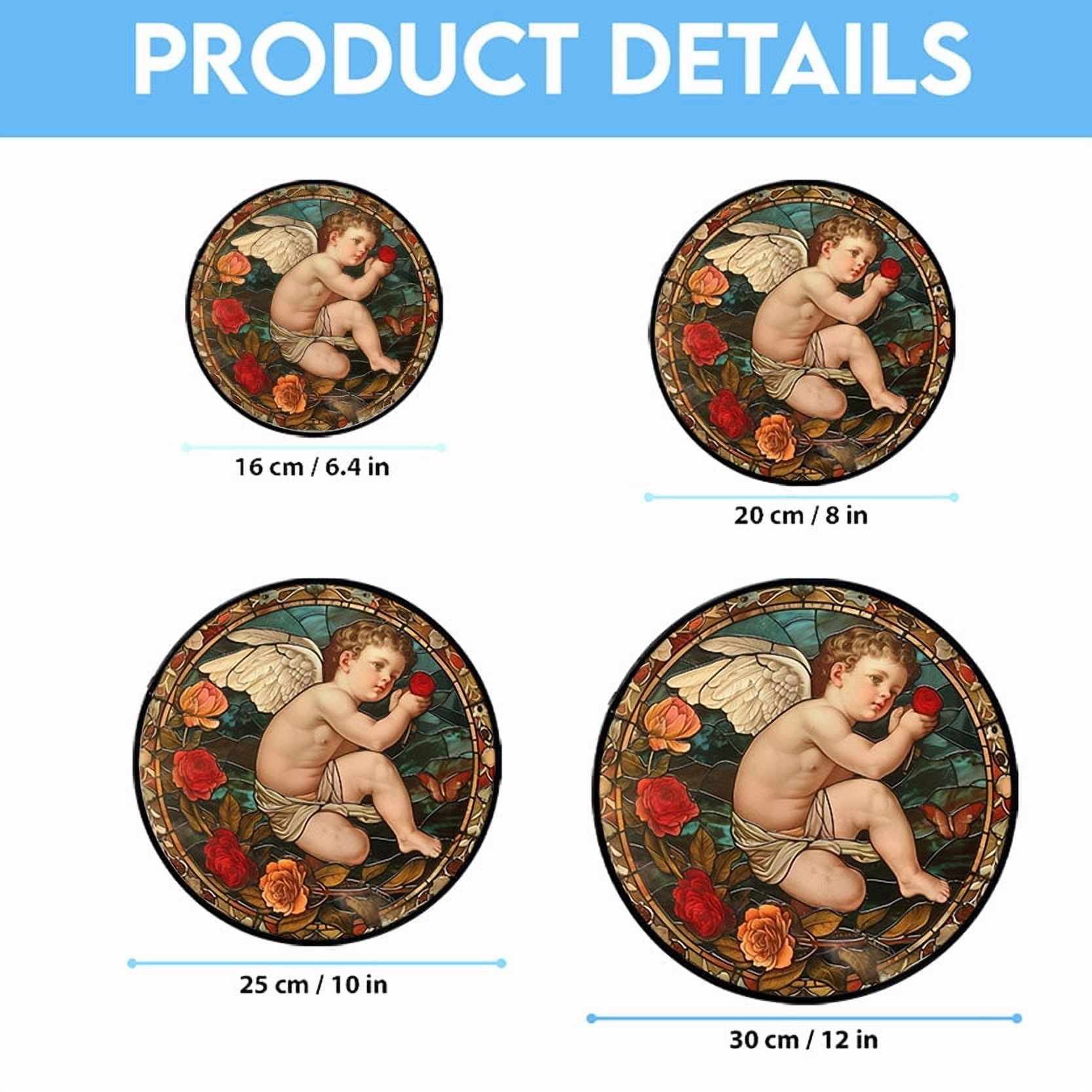 Cherub: Stained Glass-Style Christmas Ornament - Made With Real Glass, Stained Glass Ornament 2025, Holiday Decoration, Seasonal Keepsake Gift, Unique Collectible, Window Hanging,