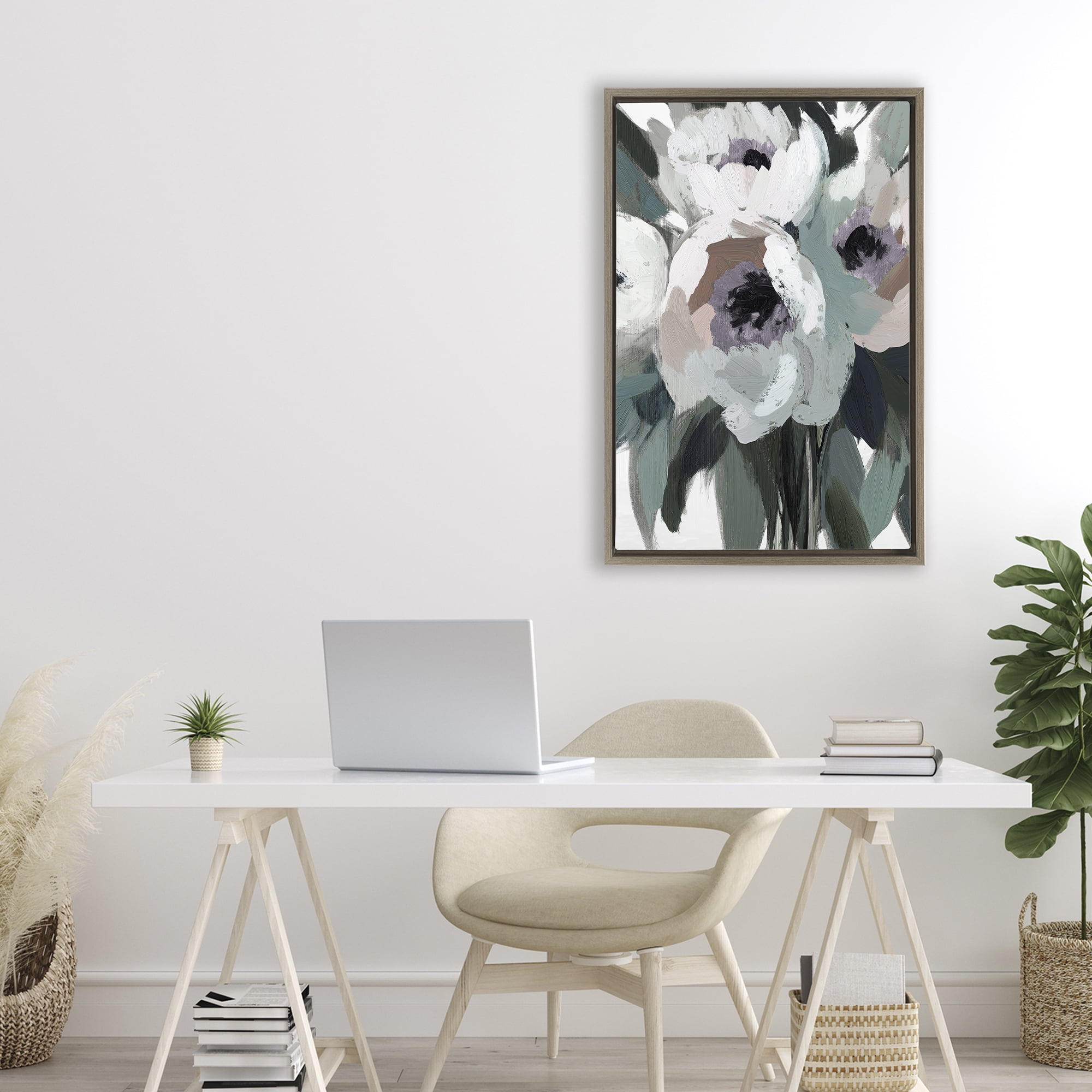 The Absence of Sorrow Brown Framed Floater Canvas Wall Art, design by Annabelle Hall