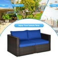 thumbnail image 5 of YYAo Garden Conversation Table Set, Conversation Loveseat Chairs Set,2PCS Patio Rattan Sectional Conversation Sofa Set-Navy, 5 of 8