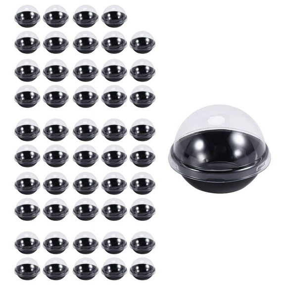 WQNZMADO 50 Pack Clear Plastic Mini Cupcake Container, Individual Packaging Treat Boxes with Dome Lids for Mini Muffin Macaron