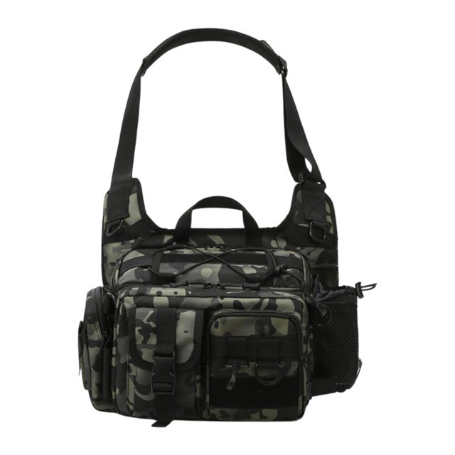 Bolsa de pecho para hombre, bolsa para aparejos de pesca, bolsa para guardar aparejos de pesca, mochila de pesca con soporte para caña para al Estilo C