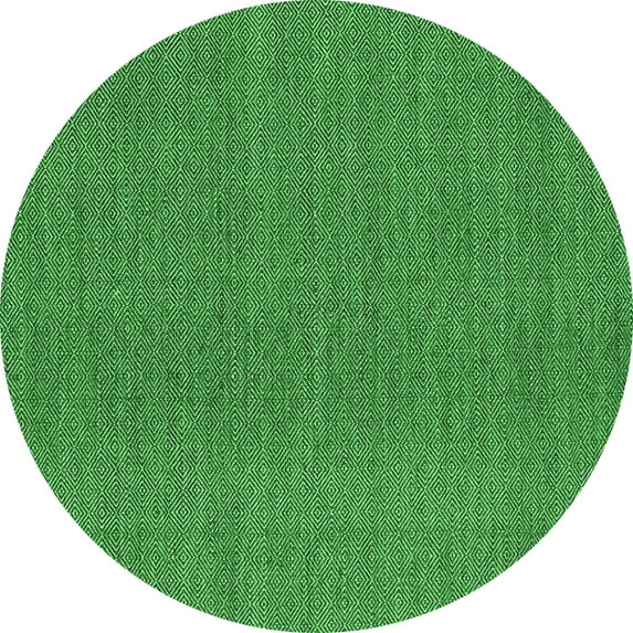 Ahgly Company Indoor Round Abstract Green Contemporary Area Rugs, 4' Round