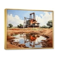 thumbnail image 2 of Designart "Oil Rig in Texas Beige" Oil Rigs / Fields Floater Framed Wall Art Living Room, 2 of 7