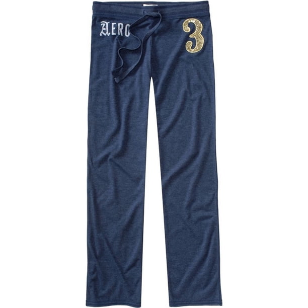 Aeropostale - Pantalones de pijama n.º 3 de longitud completa para mujer, azul, XX-Pequeño