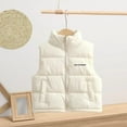 thumbnail image 2 of White Baby Children Boy Girl Collared Neck Zip Up Vest Down Jackets Outfits for Child Sleeveless Camisole Tank Warm Thick Fall Winter Coat 2025 Clothes Trendy 3 Years, 2 of 9