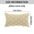 thumbnail image 5 of REGALWOVEN Set of 2 Solid Color Cut Flower Checkered Throw Pillow Covers Soft Cozy Neutral Decorative Cushion Covers for Sofa Home Decor Grey 12" x 20", 5 of 6