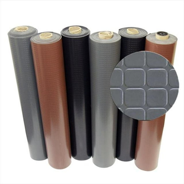 Rubber-Cal Block-Grip Rouleaux de Revêtement de Sol en Caoutchouc - Marron, 168 x 48 x 0.08 Po