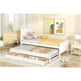 thumbnail image 4 of Twin Size Daybed with Trundle and Storage, Platform Bed Frame with Drawers, No Box Spring Required, White Finish, 4 of 10