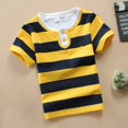 thumbnail image 2 of MEZZALL Toddler Boys Short Sleeve T-Shirt Striped Casual Round Neck Tops For Kids Comfortable Breathable Daily Wear Summer Spring Tee Youth Boys Shirt Relaxed Fit Baby Wear, 2 of 5