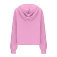 thumbnail image 4 of Quarter Zipper Pullover Women,Womens Sweatshirts Half Zipper Crop Pullover Solid Color Funnel Neck Fleece Lined Zip Up Long Sleeve Tops with Thumb Hole, 4 of 7