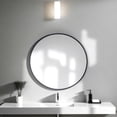 thumbnail image 2 of Abble 20" Wall Mirror Round Vanity Mirror Aluminium Framed Circle Bathroom Mirror Modern Wall Mirror, Black, 2 of 7