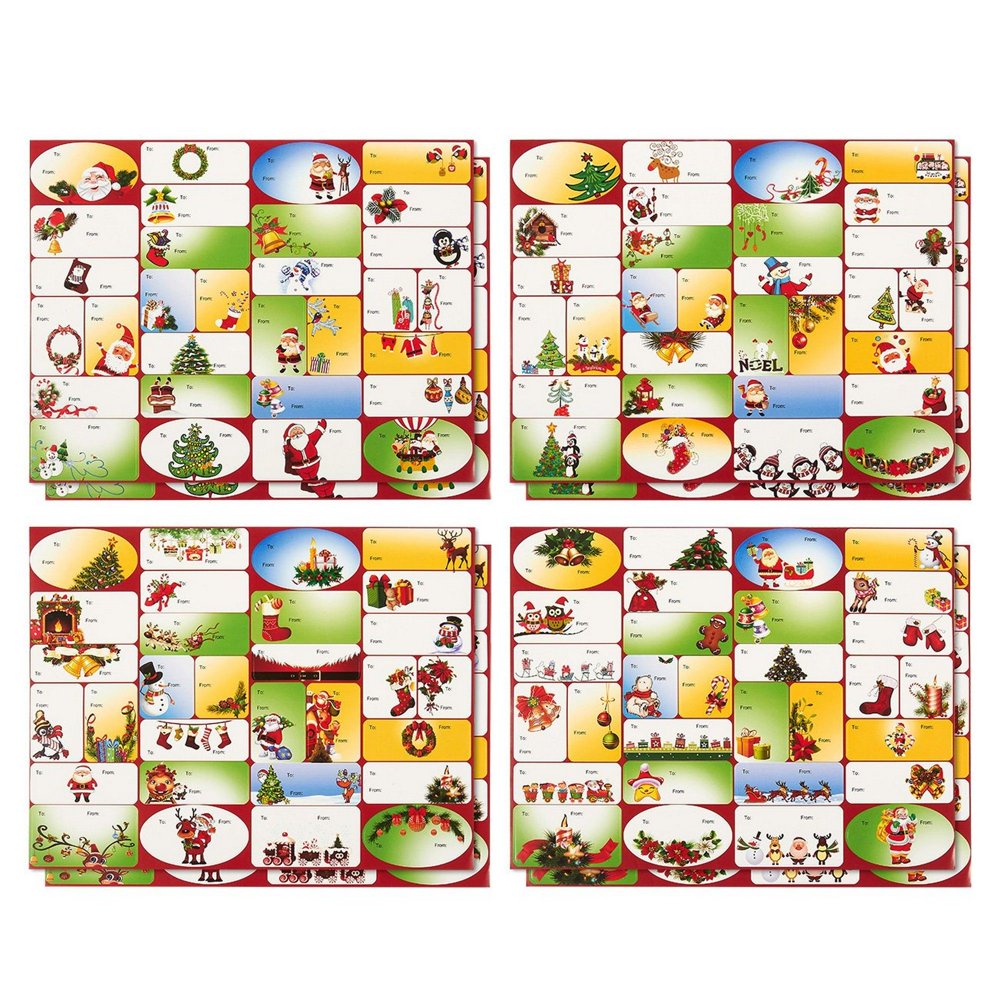 Gift Tag Stickers - 240-Pack Christmas Present Stickers - To and From, Peel and Stick Name Tag